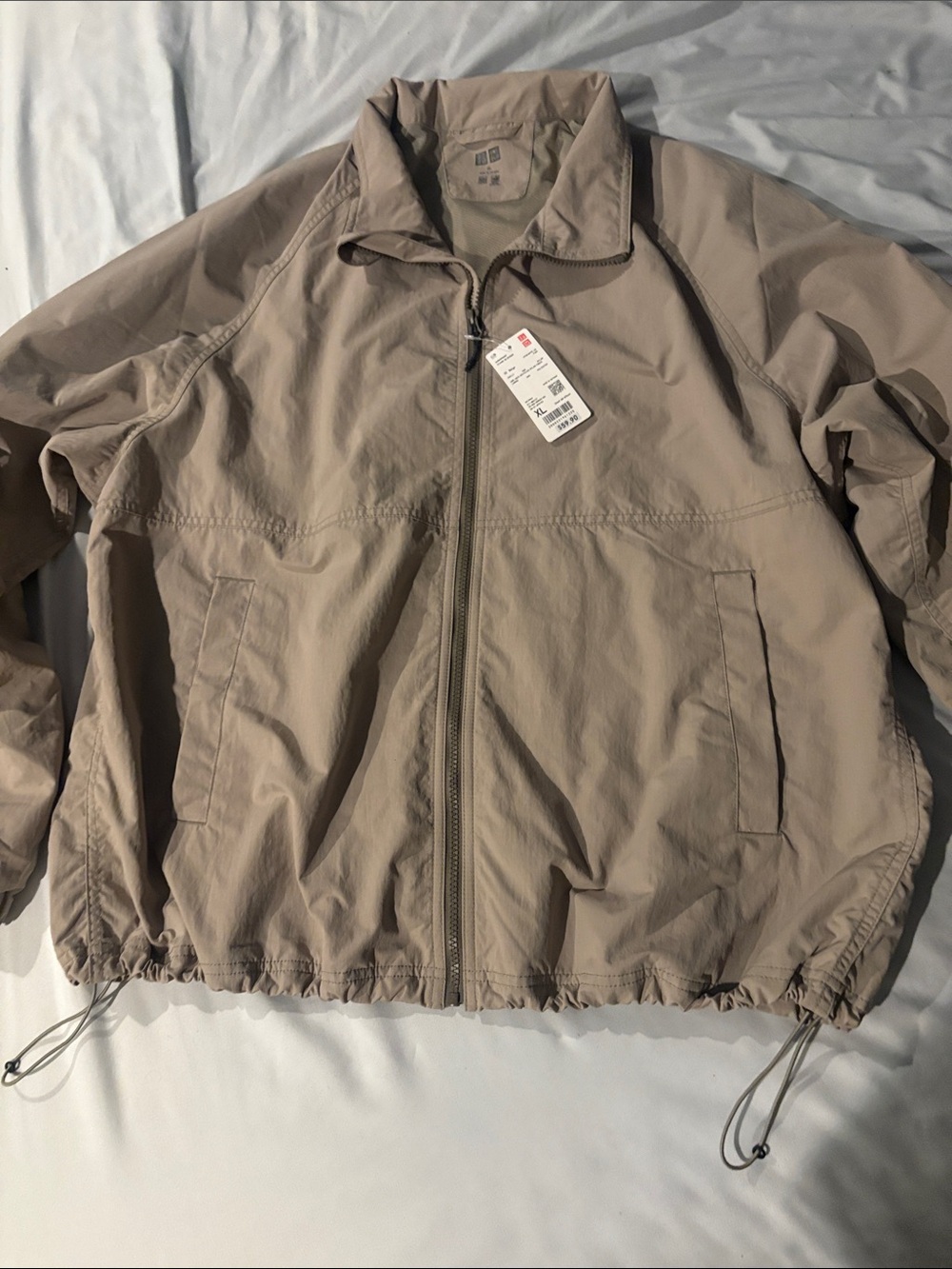 Uniqlo Men's Light Taupe Zip Windbreaker